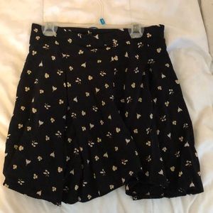 A black floral skirt